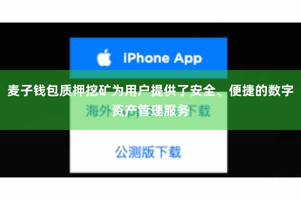 麦子钱包质押挖矿为用户提供了安全、便捷的数字资产管理服务