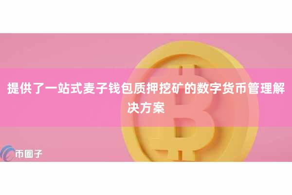 提供了一站式麦子钱包质押挖矿的数字货币管理解决方案